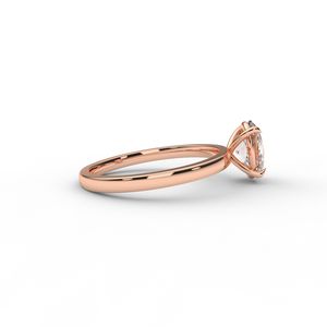 Anillo de Lujo para Mujer en Oro Blanco/Amarillo/Rosa de 9K con Diamante Ovalado Blanco Cultivado en Laboratorio y Certificado IGI - Product Image 4