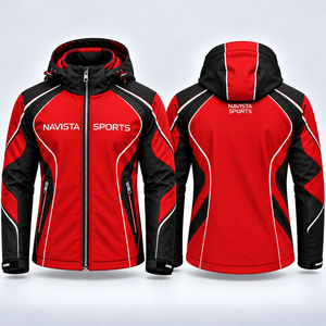 Wholesale NAVISTA SPORTS Custom Competitive Price Unisex Softshell <b>Jacket</b> <b>Red</b> New Arrival 2026 Outdoor Waterproof <b>Hooded</b> Winter - Product Image 2