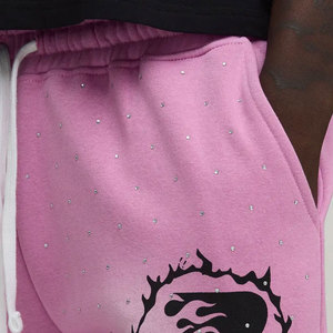 Pink Men's Sweatpants Elastic Drawstring Casual Joggers No Access <b>Main</b> Stage Print Logo Right Leg Breathable Midweight Cotton - Product Image 5