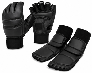 Guantes y Protectores de Pies de Poliuretano Blanco para Entrenamiento de Taekwondo - Product Image 4