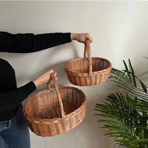 Trendy Multipurpose Water Hyacinth Rattan <b>Basket</b> <b>For</b> Kitchen And <b>Bathroom</b> <b>Storage</b> Eco Friendly Rattan <b>Baskets</b> With Stylish Woven - Product Image 4