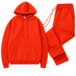 Eco-Friendly Men's Hooded Fleece Lined Streetwear Activewear Tracksuits Lightweight Winter Warm Sports Training Jogging <b>Set</b> - Product Image 5