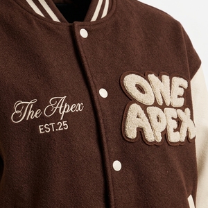 Premium <b>Brown</b> letterman <b>Jacket</b> Custom Letterman <b>Jacket</b> Streetwear Bomber <b>Jacket</b> With Embroidered Custom Logo - Product Image 6