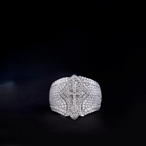 Moissanite Iced Out Mens Signet <b>Ring</b> Hip Hop Luxury Statement <b>Ring</b> <b>Crown</b> Design Bold Streetwear Jewelry - Product Image 2