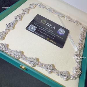 Collar de Lujo con Eslabones Cubanos y Mariposa de Moissanita VVS, Cadena de Plata de Ley 925 Bañada en Oro, Joyería Hip Hop Iced de Alta Gama - Product Image 2