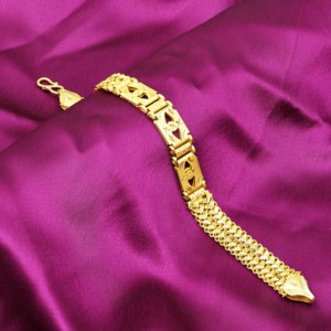 ขายส่งกำไลข้อมือผู้ชายชุบทอง 14K 18K 24K ไมครอน สไตล์ดูไบ เครื่องประดับแฟชั่นผู้ชายแบบอาหรับ กำไลทองคำเคลือบ Oro Joyeria - Product Image 1