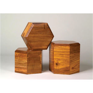 Modern Hexagon Wooden Urn <b>Box</b> for Human Adult Ashes Decorative <b>Memorial</b> <b>Keepsake</b> Urn Handcrafted wood Cremation Funeral Urns - Product Image 1