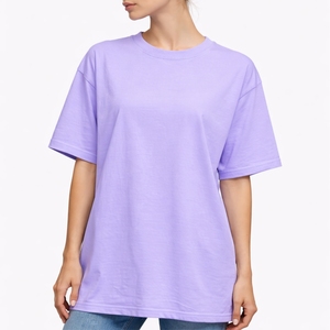 T-shirt uni surdimensionné pour femme, manches courtes, doux, décontracté, léger, coupe ample, classique, vêtement décontracté pour femme - Product Image 1
