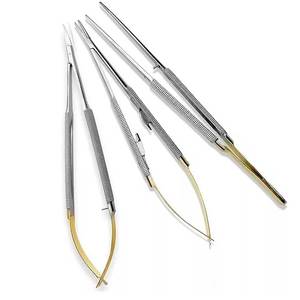 Castroviejo micro needle holder set 3 pcs tc forceps german dental eye microsurgery instruments stainless steel surgical tools - Product Image 5