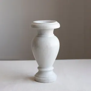 Pots et vases à fleurs traditionnels en marbre blanc de luxe, sculptés à la main, écologiques, durables, pour une utilisation intérieure/extérieure à la maison et au jardin - Product Image 2