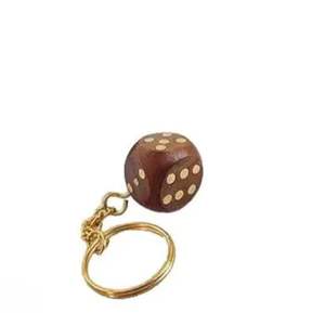Non-Metal Wooden Dice Keychain Handmade Wooden Keyring for <b>Keys</b> Bags <b>Accessories</b> - Product Image 4