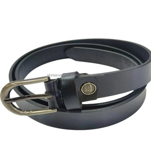 Cinturón informal de cuero genuino con acabado negro de lujo para hombres Cinturón de cuero de moda para hombres de alta calidad a precio al por mayor India - Product Image 2