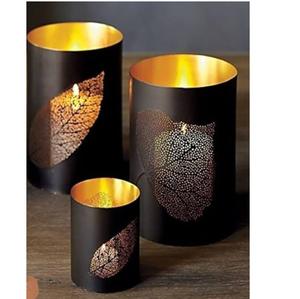 Juego de 3 Portavelas de Forma Personalizada, Portavelas Colgantes Decorativos Hechos a Mano de Calidad Superior para Velas de Té, Portavelas de Metal - Product Image 1