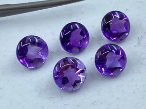 Lote de Gemas Sueltas de Amatista Brasileña, Corte Redondo, Calibradas de 7mm, para Joyería - Product Image 4