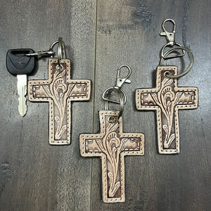 Llavero de Cuero Vacuno Hecho a Mano de Alta Calidad, Diseño Cruzado, Moderno, para Regalos Unisex, Último Modelo 2025 - Product Image 4
