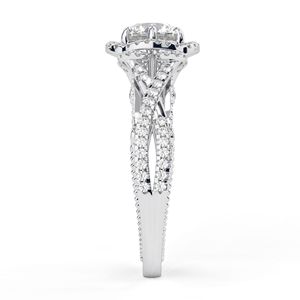 Anillo de Aniversario RITZIN con Corte Redondo, Halo Trenzado, Elegante y Resistente para Mujer en Blanco/Amarillo/Oro/Plata - Product Image 2