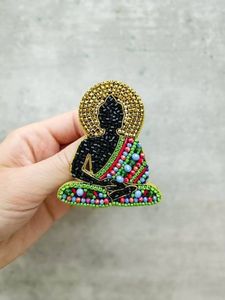 glass bead brooch <b>sequined</b> brooch fabric brooch textile brooch needlework brooch embroidered jewelry beaded accessory fashion pi - Product Image 2