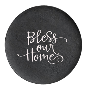 Platos de Presentación con Diseño de Madera, Personalizados al por Mayor, con Letras Negras Decorativas, Redondos, para Bodas, Fiestas y Eventos - Product Image 1