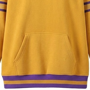 Men's Black And <b>Purple</b> Color Blocking Crew Neck Pullover Sweatshirt Regular Fit Knitted Casual Style Heat Transfer Printed - Product Image 3