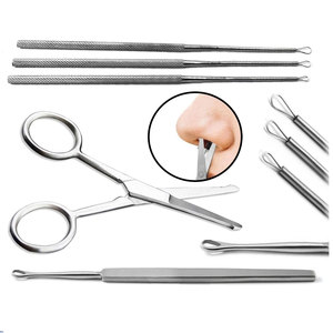 Professional Ear Wax Removal Kit 5pcs Curette Loop Cleaner Precision Ear Pick <b>Tool</b> <b>Safe</b> Ear Cleaning Set Hair Remover Scissors - Product Image 1
