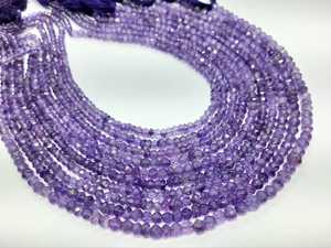 Cuentas facetadas de amatista natural de Brasil de 4-4.5 mm, cuentas de amatista de 13 pulgadas, cuentas de amatista púrpura para la fabricación de joyería. - Product Image 4