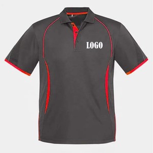 Polo de Manga Corta Gris para Hombre con Ribete Amarillo Neón, Diseño Deportivo de Secado Rápido, Logotipo Estampado en la Parte Delantera - Product Image 5