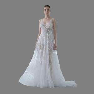 Robe de soirée blanche brodée de sequins de haute qualité pour créateurs – Vente en gros et approvisionnement en vrac - Product Image 3