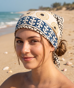 Pañuelo Cuadrado de Algodón Hecho a Mano al por Mayor, Estampado Floral, para el Cabello, Estilo Vaquero, Accesorio de Moda para Mujer, Primavera - Product Image 1