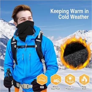 Cache-cou thermique en polaire personnalisé pour l'hiver, coupe-vent, masque facial pour moto, écharpe tubulaire chaude, snood pour motard, cycliste, ski - Product Image 5