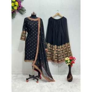 เสื้อสวยและพลาซโซพร้อม dupatta สำหรับงานปาร์ตี้ - Product Image 1