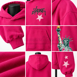 Custom Unisex Oversized <b>Pink</b> Pullover Hoodie Graphic Printed Fleece <b>Sweatshirt</b> Streetwear Hoodie for <b>Men</b> - Product Image 6