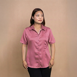 Women's Elegant Retro Korean Style Gaze Cotton <b>Shirt</b> Premium Half Sleeve Officewear Spring and Autumn Casual Fashion Bulk Export - Product Image 3