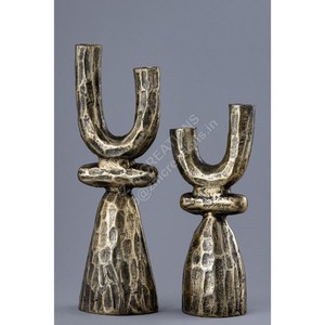 Ensemble de porte-bougie et support en aluminium au design nordique moderne, fait main, résistant à la chaleur, décoration de Noël, durable, de haute qualité - Product Image 1
