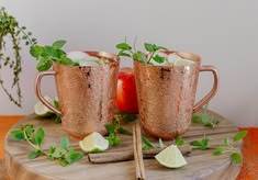 Copper mule beverage mug set for boutique lounge cocktails hammered finish metal <b>cups</b> durable <b>reusable</b> party mugs - Product Image 6