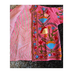 Bohemian Suzani Embroidered <b>Jacket</b> for <b>Women</b> Handcrafted Ethnic Outerwear - Product Image 4