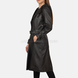 Abrigo de Cuero para Mujer de Alta Calidad con Acabado de Material Suave y Comodidad Relajada para Looks de Moda Diaria - Product Image 2
