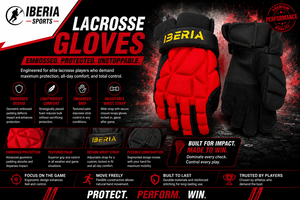 ถุงมือลาครอส IBERIA Professional Embossed  บุโฟมโพลีเอสเตอร์/EVA ป้องกันการกระแทก สำหรับผู้ชาย เด็ก วัยรุ่น นักกีฬา  ชุดอุปกรณ์กีฬาแบบทีมสั่งทำพิเศษ - Product Image 6