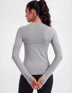 Camisetas de Yoga de Manga Larga para Mujer, Venta al por Mayor, Logotipo Personalizado, OEM, ODM, Camisetas de Fitness, Ropa Deportiva para Correr, Gimnasio, Ropa Deportiva Activa - Product Image 2