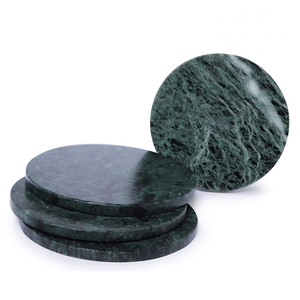 Premium <b>Marble</b> <b>Coasters</b> Round Crafts Non-Slip Design Natural Green Stone <b>Marble</b> <b>Coaster</b> Top Price - Product Image 1