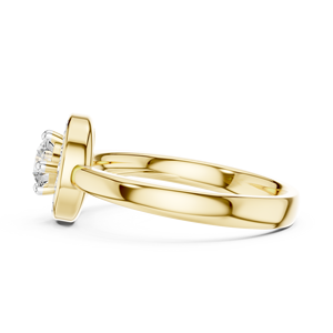 Bague de fiançailles solitaire en or massif 14K 18K avec diamant de laboratoire taille brillant rond DEF VVS, sertie pavé, à spirale, fabricant - Product Image 5