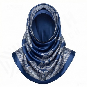 Pañuelo Hijab Cuadrado con Estampado Floral, Nuevo Pañuelo de Seda Sintética, Pañuelo para el Cuello, Accesorio para el Cabello de Mujer, Suave, Transpirable y a la Moda para las 4 Estaciones - Product Image 2