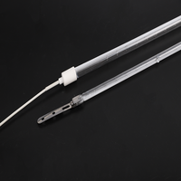 Chauffage infrarouge halogène à filament de tungstène, à tube de quartz unique, avec réflecteur en céramique, pour séchage d'encre textile numérique, pour matériaux semi-blancs enduits