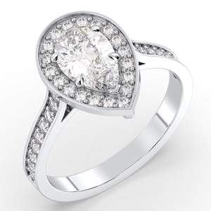 Bague de fiançailles solitaire en moissanite taille poire 0,74 carat, prix usine REYES, en or massif 14 carats, bijou de mariage, cadeau pour femme - Product Image 2