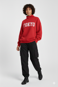 Servicio OEM, Sudadera de Forro Polar de Alta Calidad para Mujer, Estilo Casual, Holgada, Cuello Alto, Otoño Invierno, Material de Poliéster y Algodón, Transpirable - Product Image 3