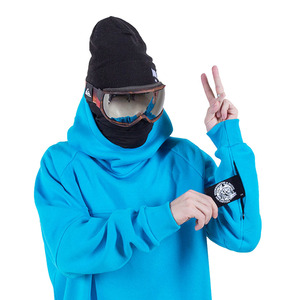 Sweat à capuche en polaire bleu ciel - Product Image 4