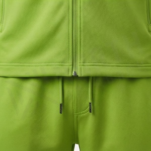Survêtement à capuche pour homme, vert, fermeture éclair intégrale, style sportif, respirant, en polyester, pour le printemps, coupe classique, poches latérales - Product Image 5