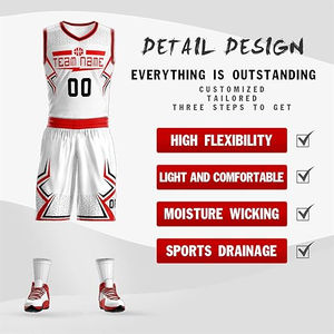 Ensemble de maillots de basket-ball personnalisables 100% polyester, uniforme respirant pour hommes et jeunes, prix avec option taille plus - Product Image 2