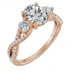 Anillo de diamantes de oro de 9k/10k/14k/18k con corte ovalado, diamante cultivado en laboratorio, estilo infinito, anillo de compromiso certificado por IGI para mujeres y niñas. - Product Image 3