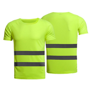 High Visibility <b>Fluorescent</b> Safety Work Shirt Breathable Windproof Reflective Strips Mens Women Unisex Workwear Blue - Product Image 1