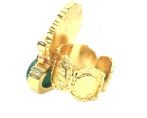 Anillo Boho de Oro de 18K con Piedras Preciosas Naturales para Mujer y Hombre, Anillos Grandes de Estilo Bohemio Hechos a Mano para Boda o Aniversario - Product Image 4